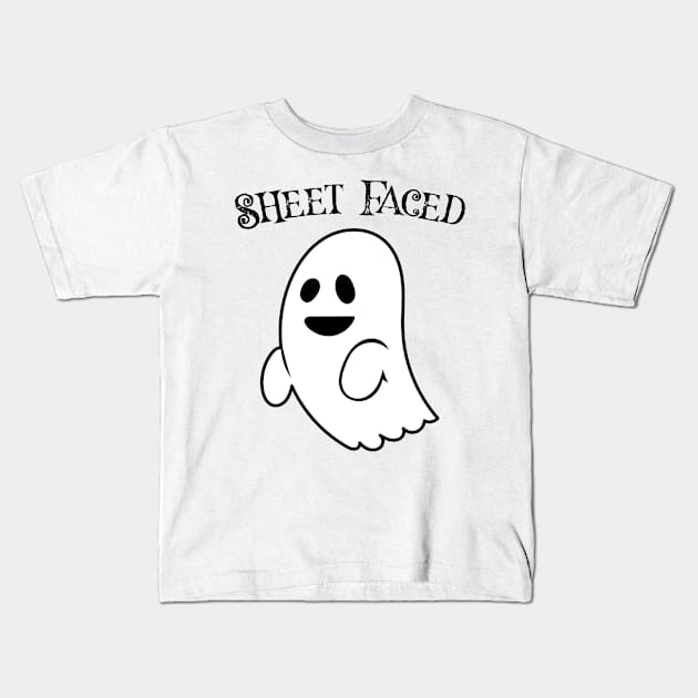Sheet Faced Halloween Design Kids T-Shirt by RJCatch